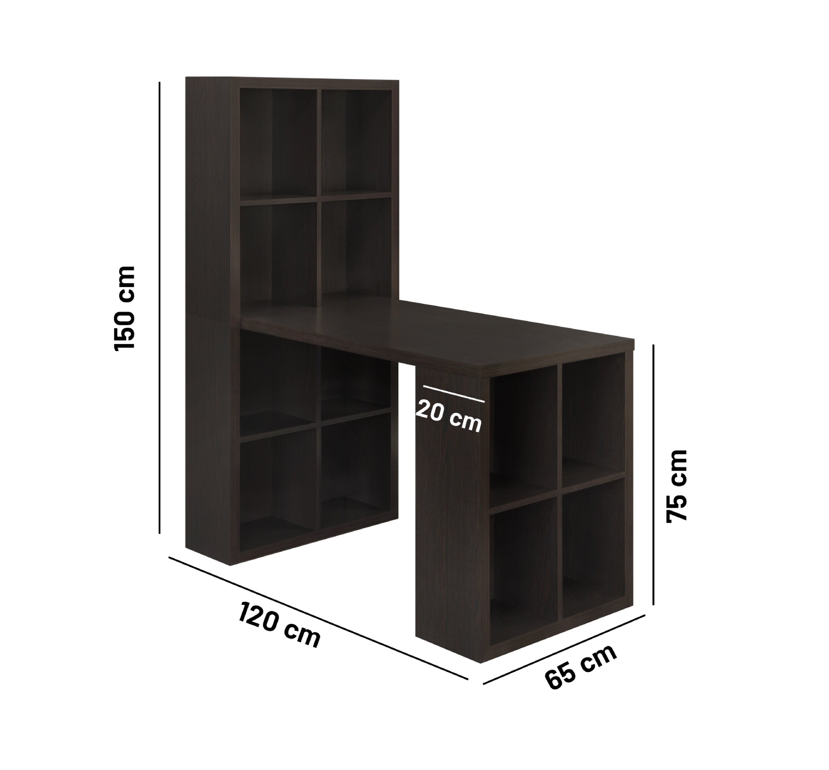 میز تحریر و کتابخانه دار چوبی 150سانت
